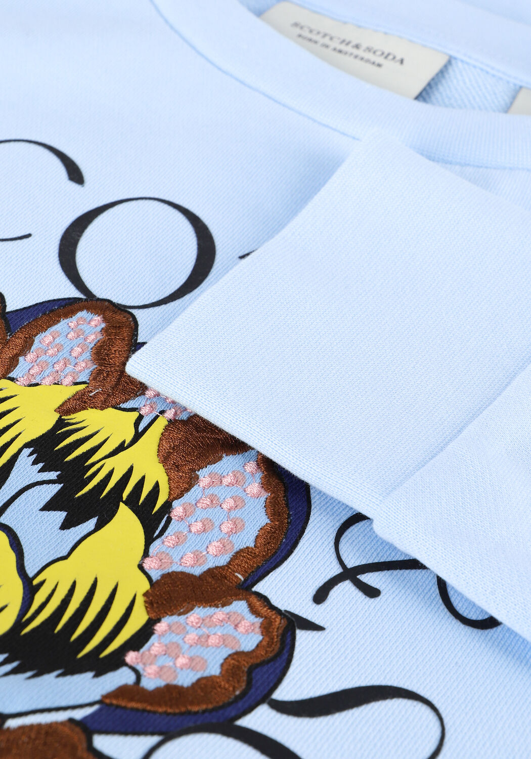 Blauwe SCOTCH & SODA Sweater REGULAR CREWNECK SWEAT WITH EM - large