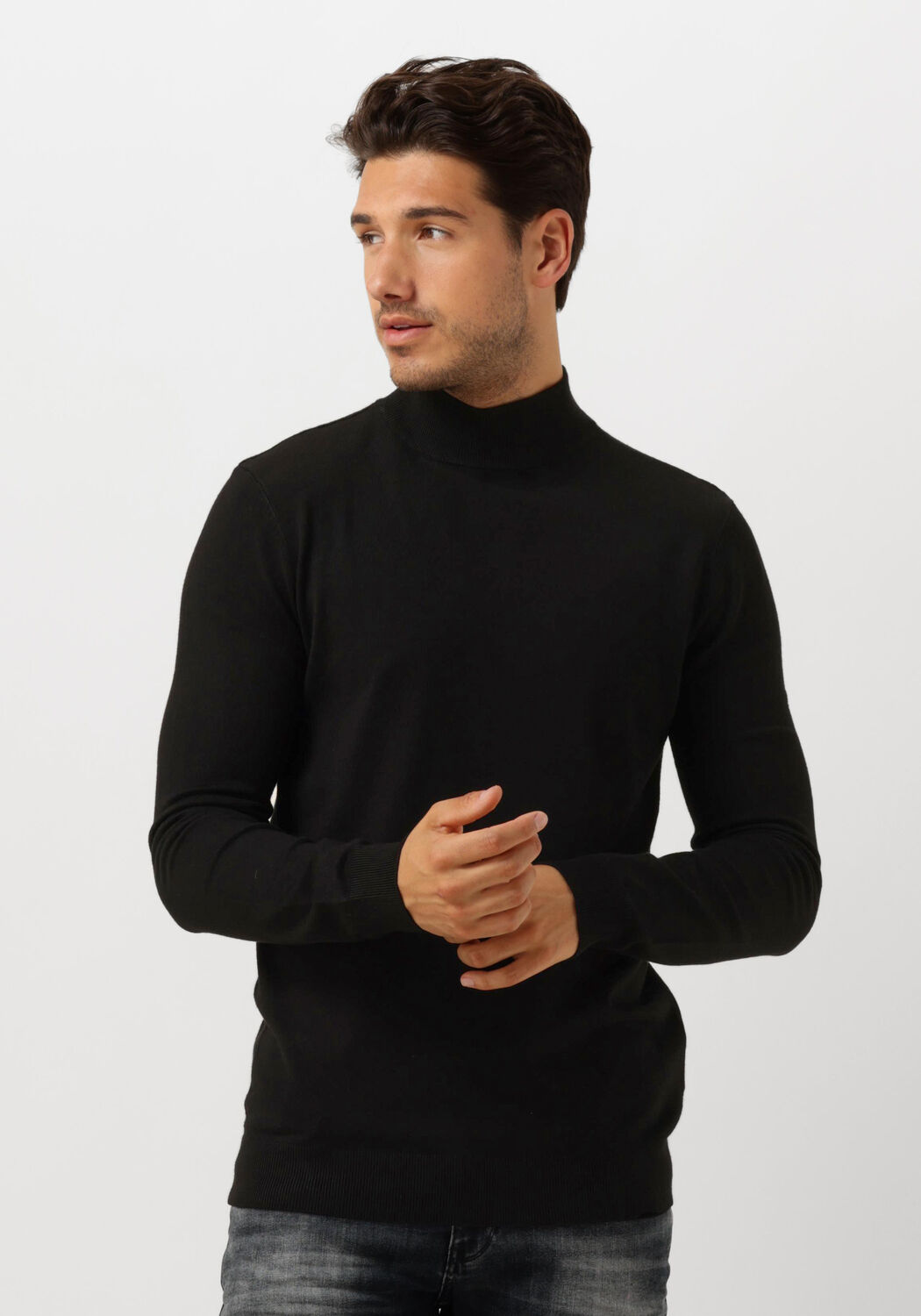 PURE PATH Heren Truien & Vesten Essential Knit Mockneck Sweater Zwart