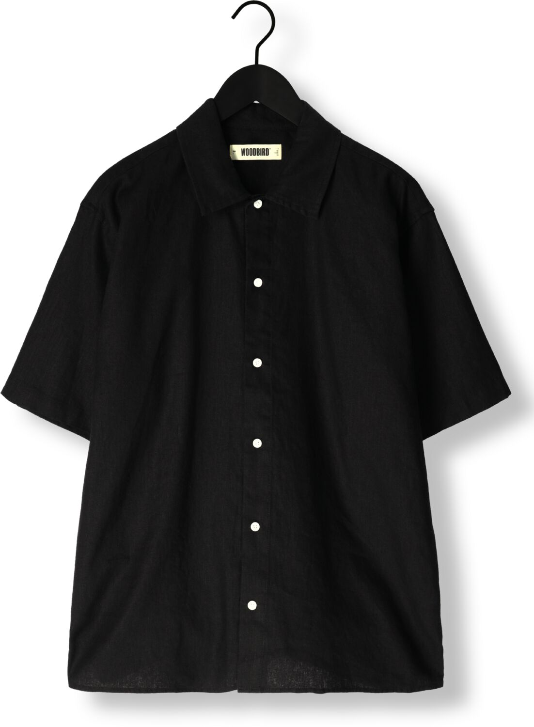WOODBIRD Heren Overhemden Wbbanks Linen Shirt Zwart