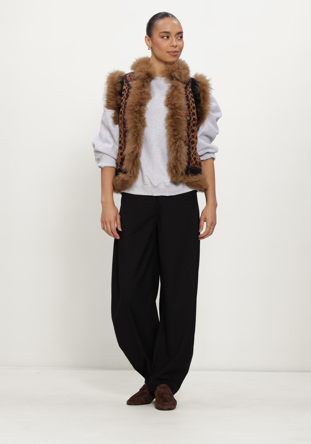 ANTIK BATIK Dames Blouses Ivan Gilet Bruin