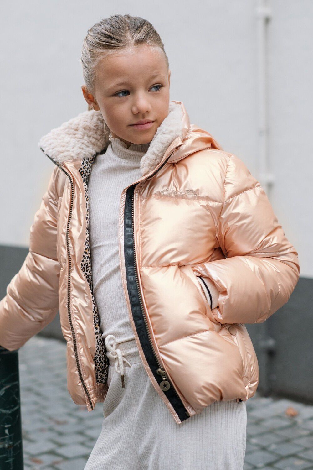 Roze LIKE FLO Gewatteerde jas AELIN - large