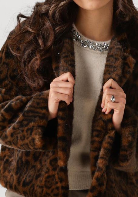 Bruine NEO NOIR Jack MELODIE LEO FAUX FUR JACKETDAM - large