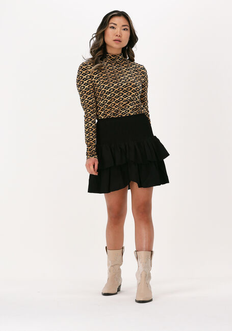 Bruine SCOTCH & SODA Top PRINTED LONG SLEEVED MOCK NECK - large