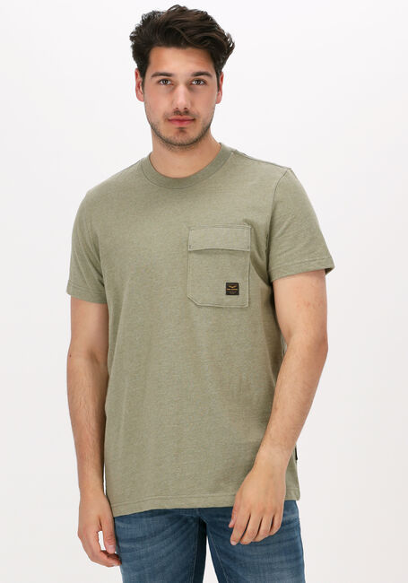 Olijf PME LEGEND T-shirt SHORT SLEEVE R-NECK OPEN END MELANGE JERSEY - large