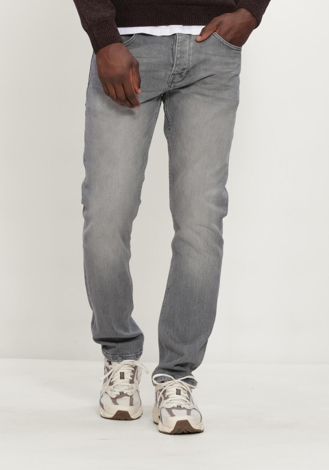 Grijze PURE PATH Slim fit jeans THE RYAN SLIM FIT JEANS - large