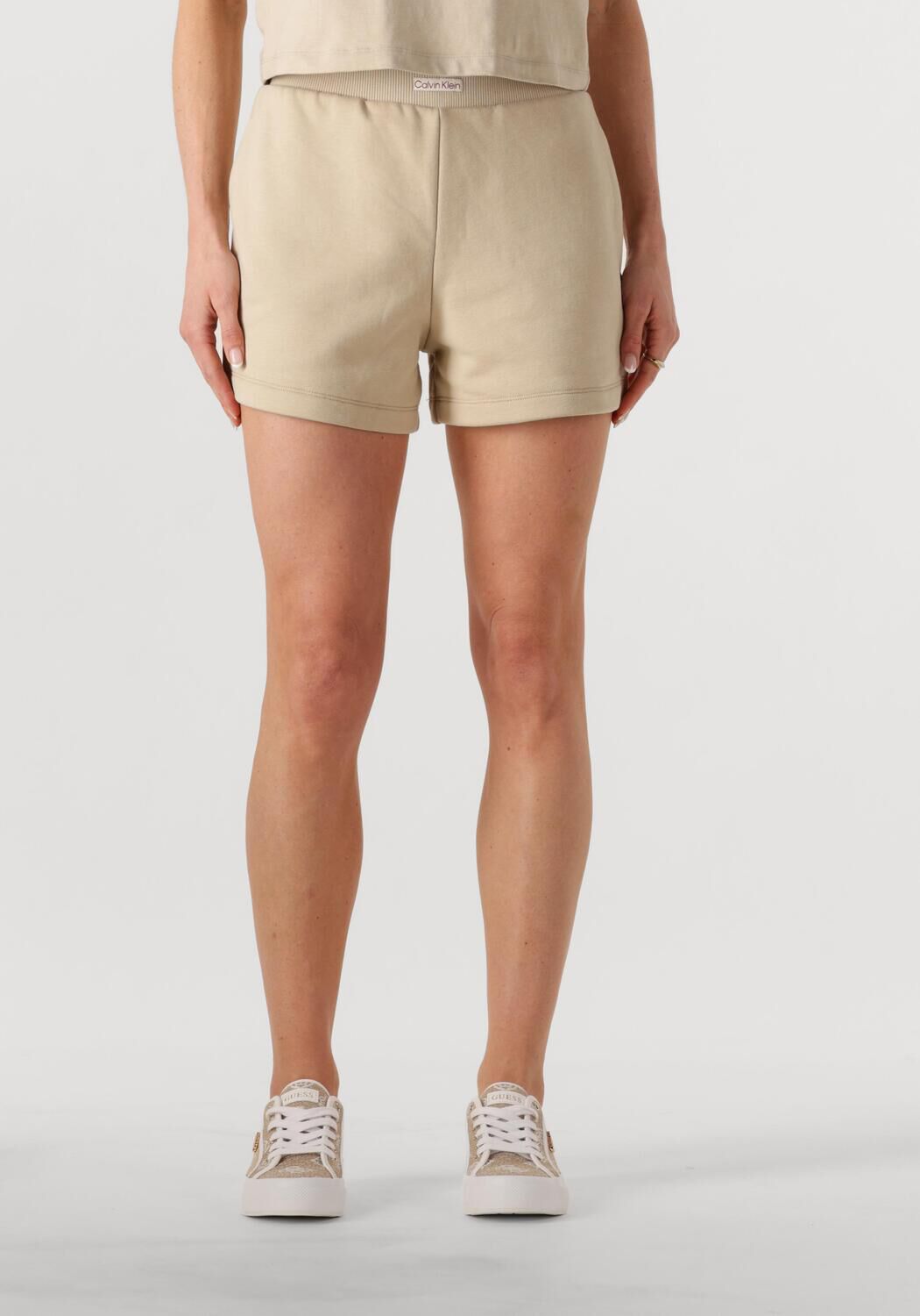 CALVIN KLEIN Dames Broeken Placed Institutional Short Beige
