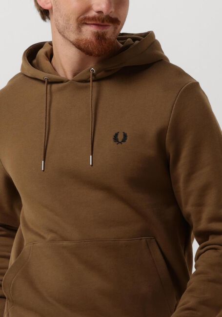 Camel FRED PERRY Truien/vesten TIPPED HOODED SWEATSHIRT - large