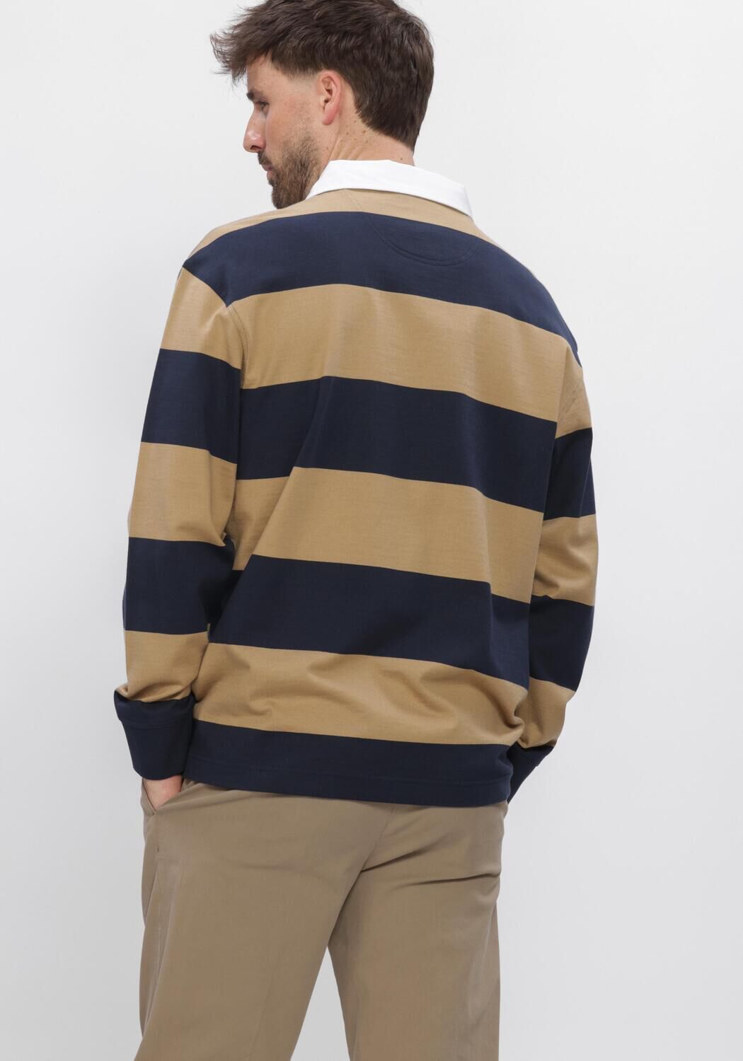 Beige BARBOUR Polo BROOME RUGBY SHIRT - large