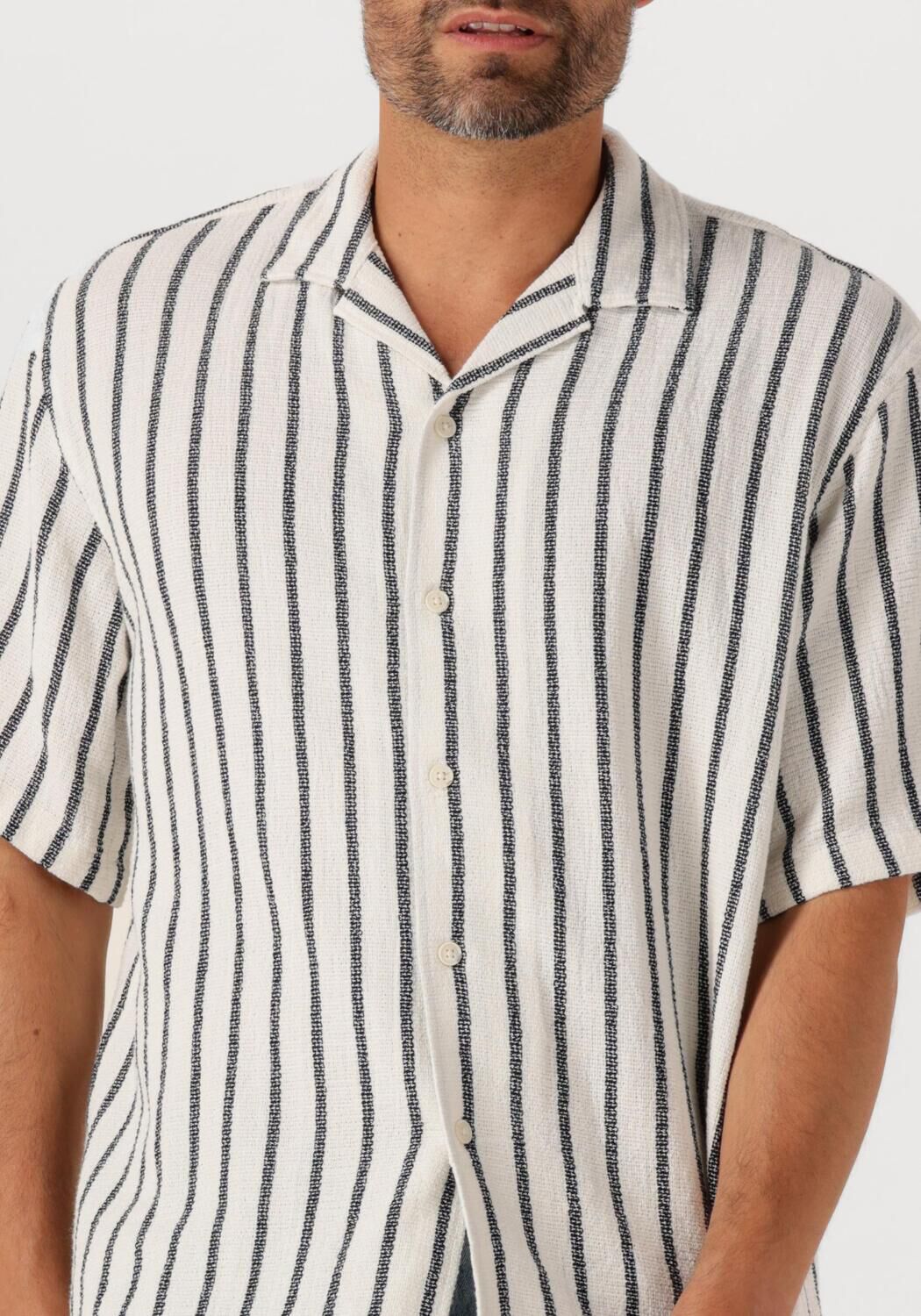 SELECTED HOMME Heren Overhemden Slhrelax-sal Shirt Ss Resort Wit