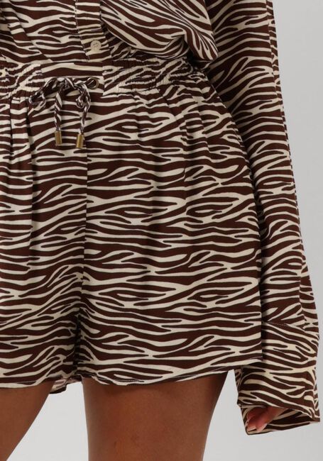 Bruine COLOURFUL REBEL Broeken TILLY ZEBRA SLIT SHORT - large