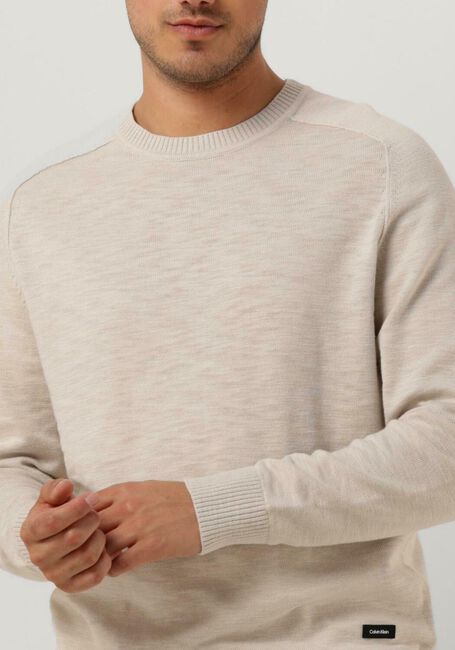 Beige CALVIN KLEIN Trui SLUB TEXTURE SWEATER - large