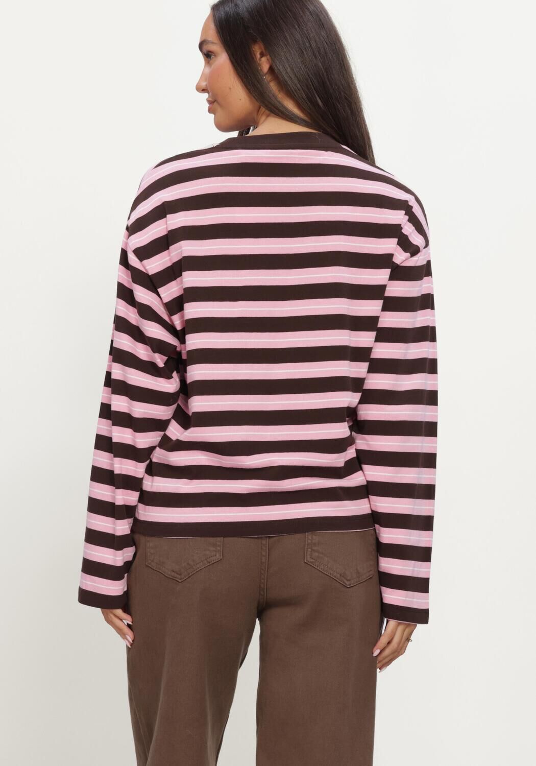 Roze CATWALK JUNKIE T-shirt STRIPED LONG SLEEVE - large