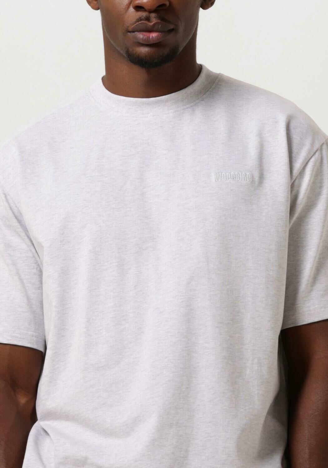WOODBIRD Heren Polo's & T-shirts Wbbaine Base Tee Lichtgrijs