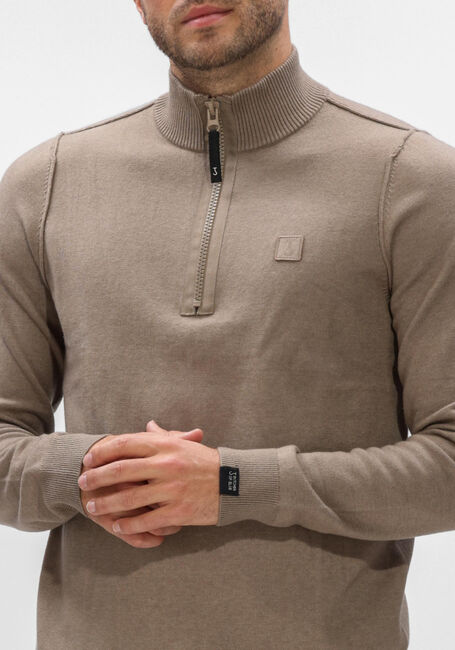 Beige BUTCHER OF BLUE Trui CLIFDEN HALFZIP - large