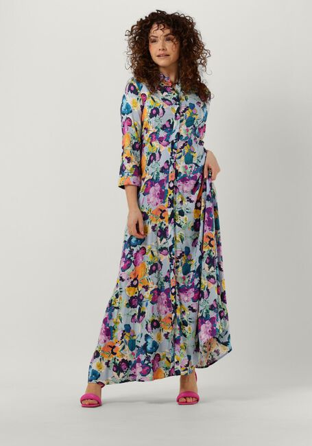 Lichtblauwe Y.A.S. Maxi jurk YASSAVANNA LONG SHIRT DRESS - large