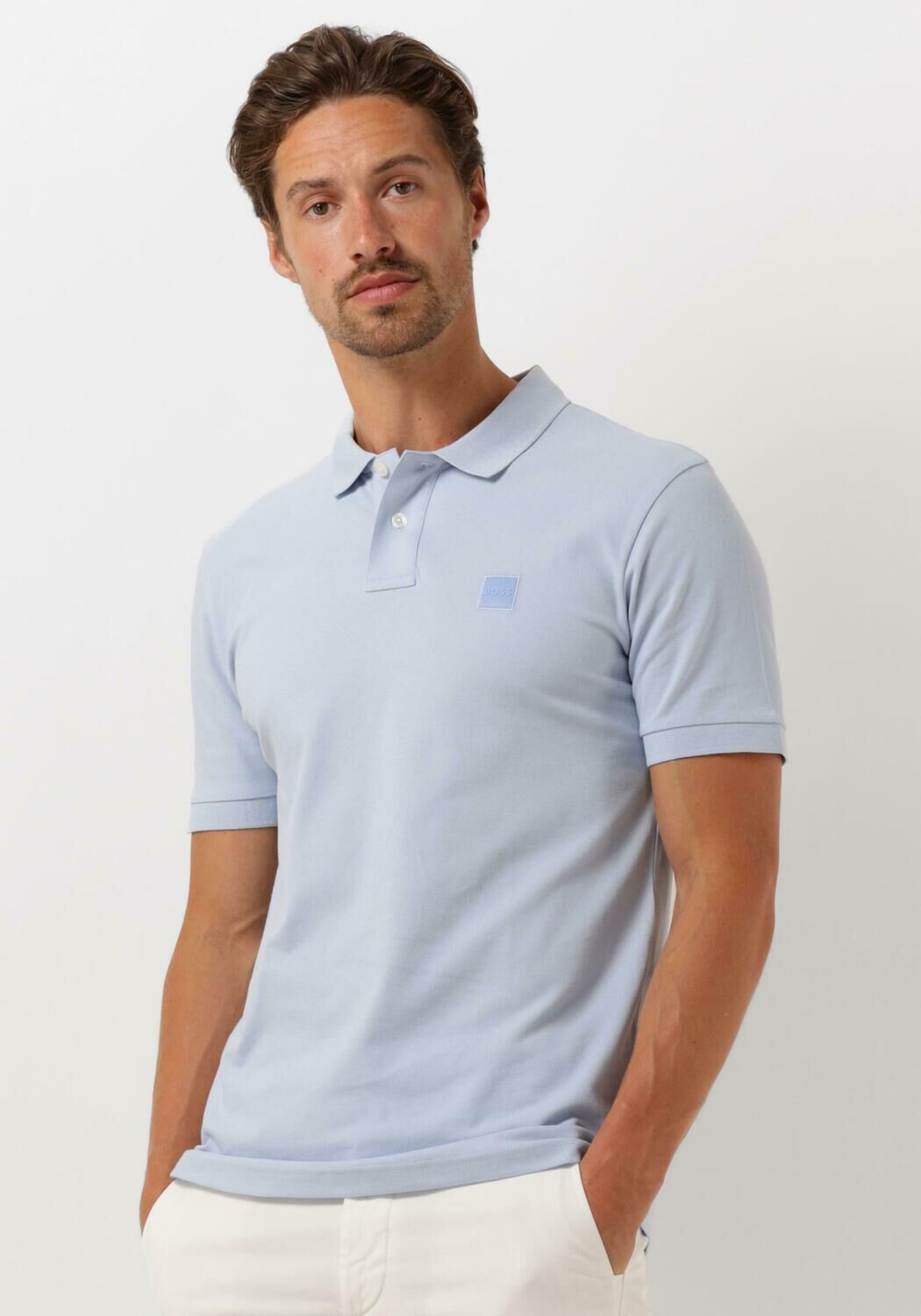 Hugo Boss Lichtblauwe polo met korte mouwen Blue Heren