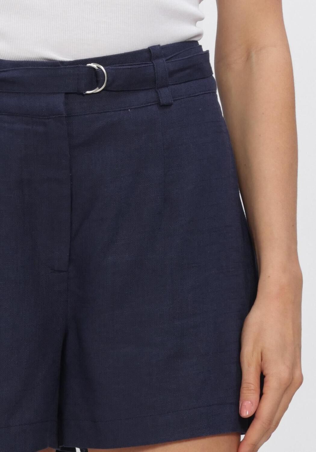 Donkerblauwe Y.A.S. Broeken YASAGANA HW LINEN BLEND MINI SHORTS S - large