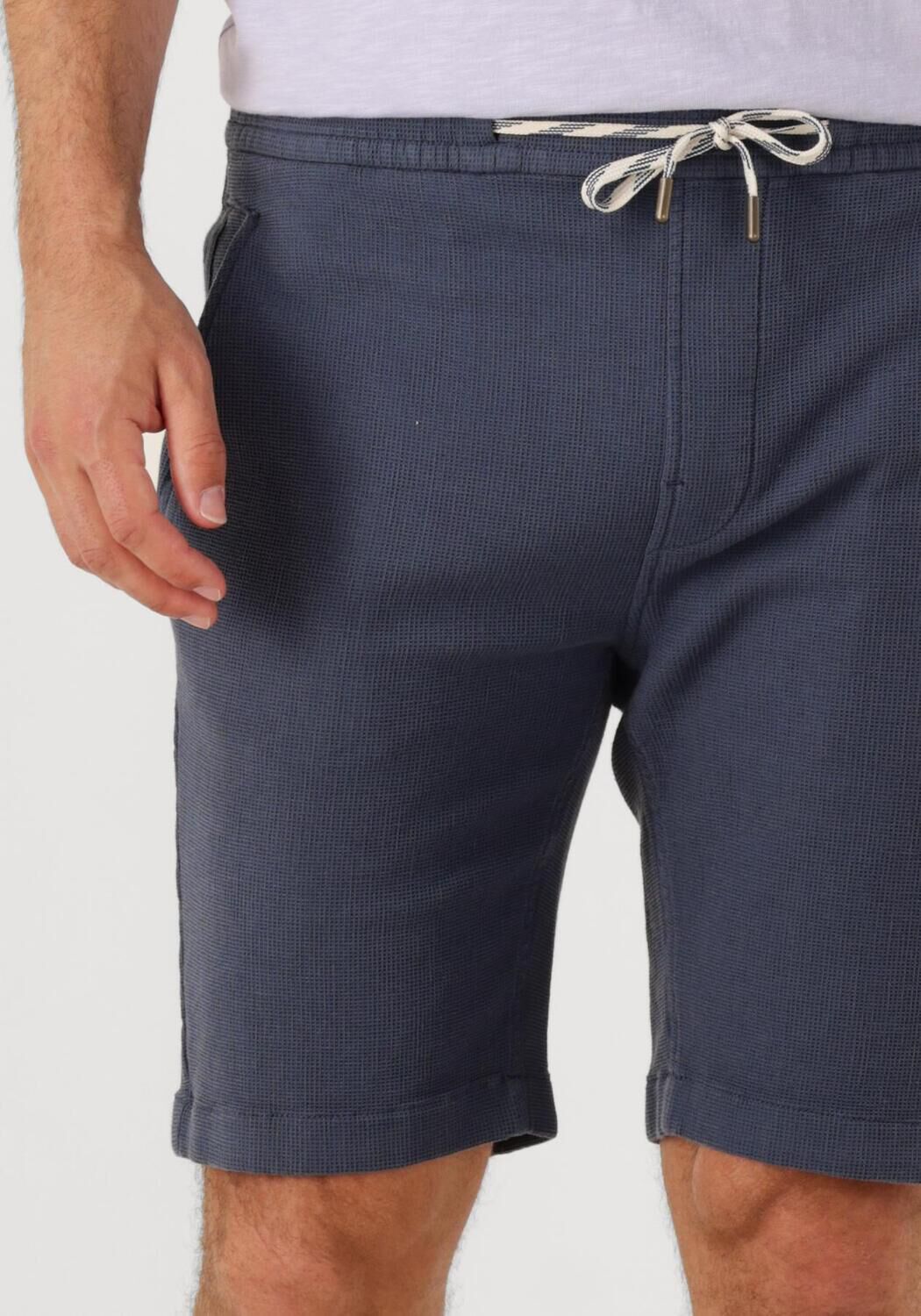CAST IRON Heren Broeken Chino Shorts Waffle Structure Donkerblauw