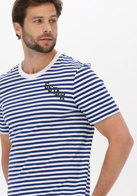 Blauwe G-STAR RAW T-shirt STRIPE SLIM R T - large