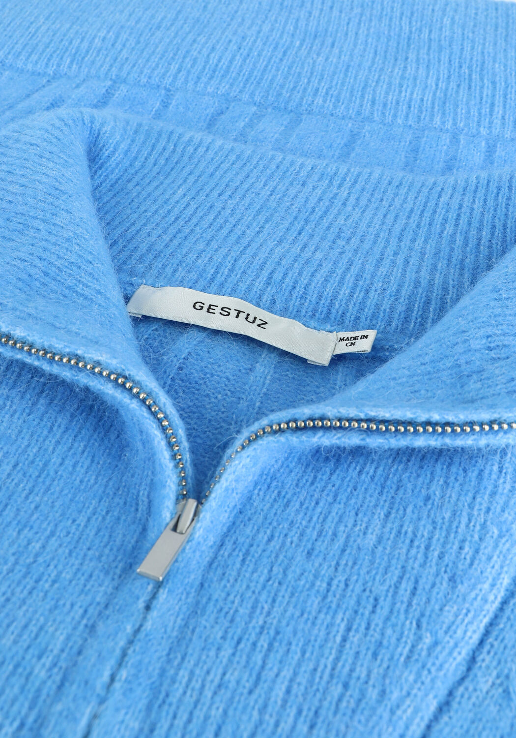 Lichtblauwe GESTUZ Trui ALPAH GZ R ZIPPER PULLOVER - large