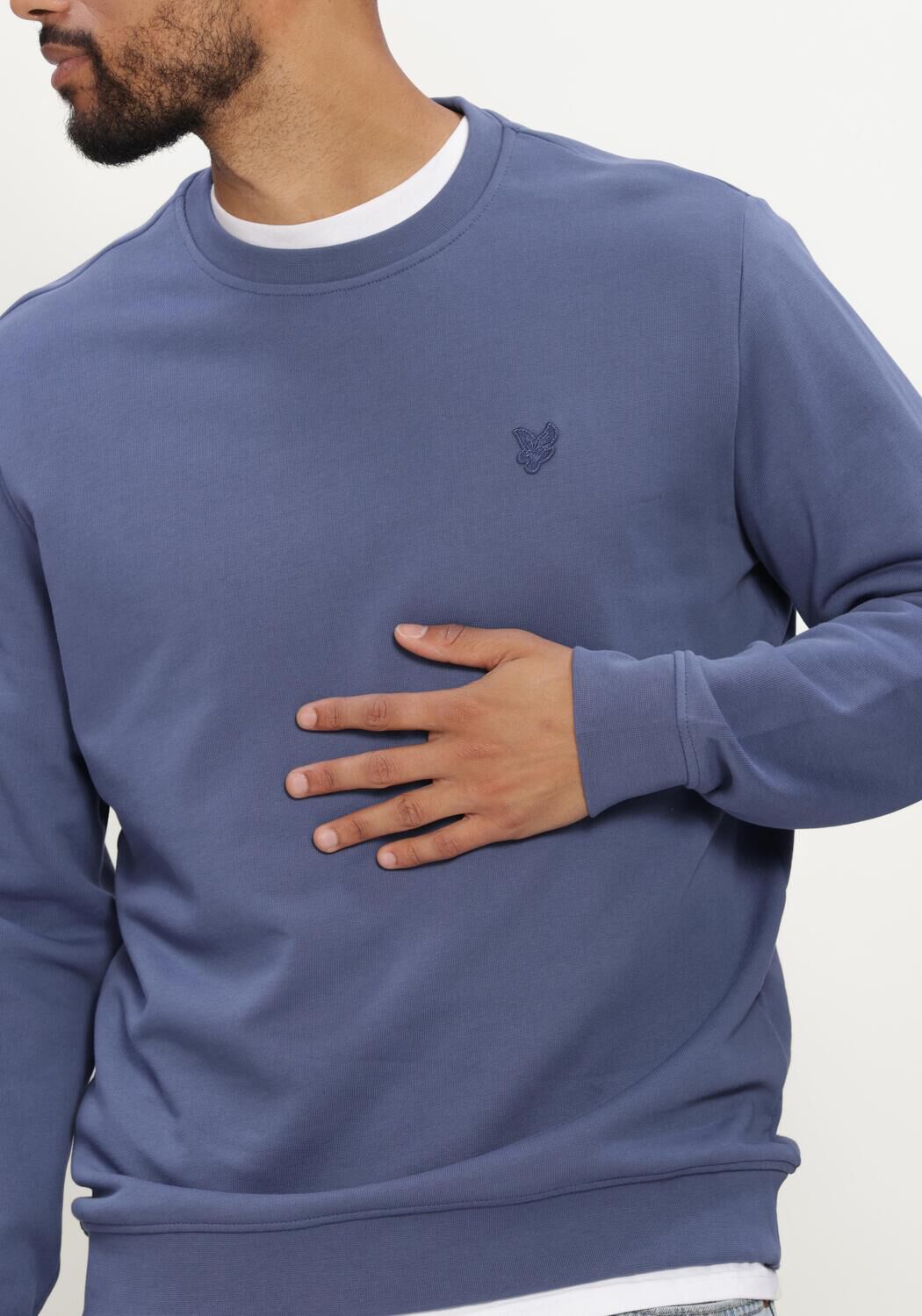 Blauwe LYLE & SCOTT Trui SUPERFINE CREW NECK SWEATSHIRT - large