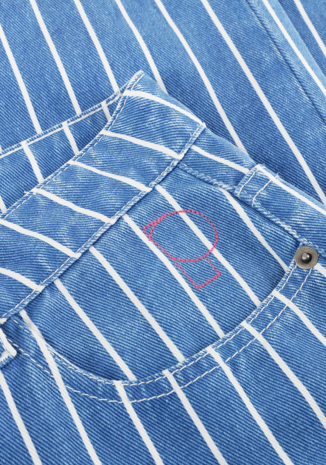 Blauwe POM AMSTERDAM Jeans JEANS DENIM STRIPES BLUE - large