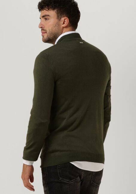 Donkergroene PUREWHITE Trui ESSENTIAL KNIT HALF ZIP LS - large