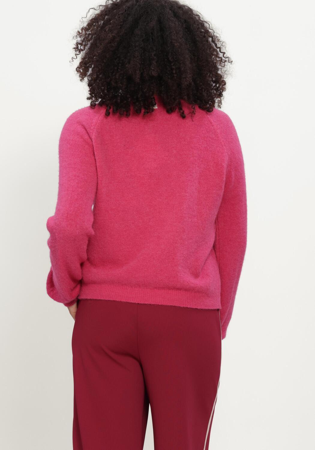 Fuchsia POM AMSTERDAM Trui MILOU ULTRA PINK - large