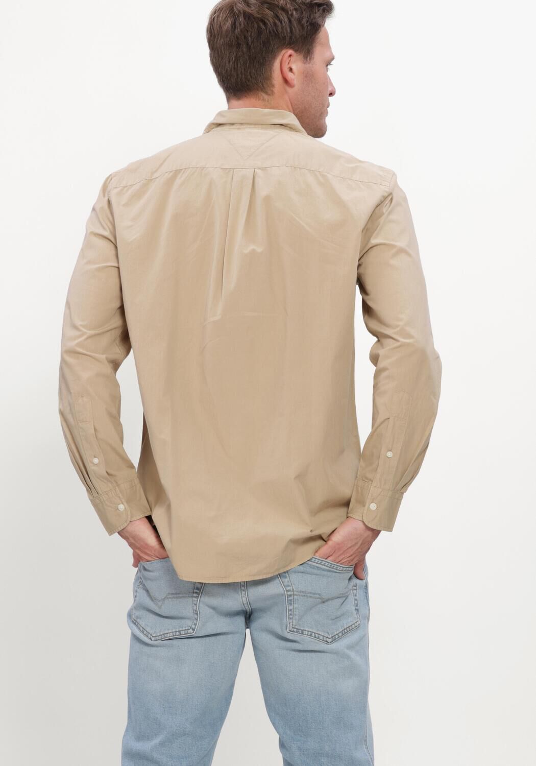 Beige TOMMY HILFIGER Casual overhemd GMD POPLIN SEMI SPREAD RF SHT - large