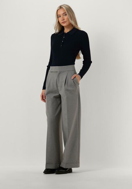 Grijze VANILIA Wijde broek PUNTO PLEATED WIDE - large