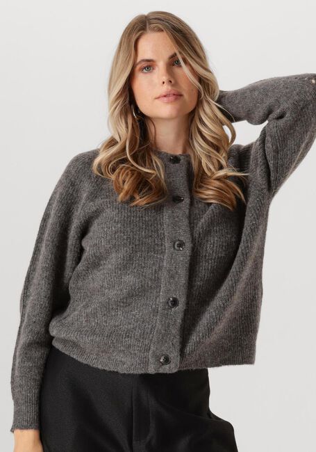 Grijze SELECTED FEMME Vest SLFLULU LS KNIT SHORT CARDIGAN - large