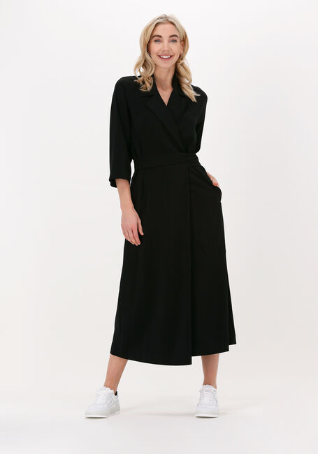 Zwarte VANILIA Midi jurk REVER SHIRT DRESS - large