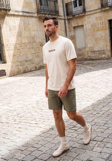 Beige SELECTED MEN T-shirt SLHASPEN GRAPHIC SS TEE - large