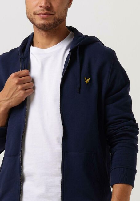 Donkerblauwe LYLE & SCOTT Trui ZIP THROUGH HOODIE - large