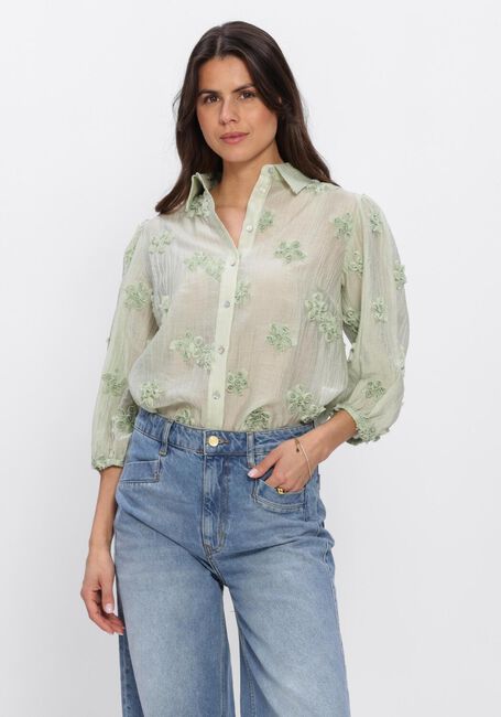 Mint JANSEN AMSTERDAM Blouses ROOS BLOUSE 3DF1 778 3/4 PUFFED SLEEVE 3D FLOWERS - large