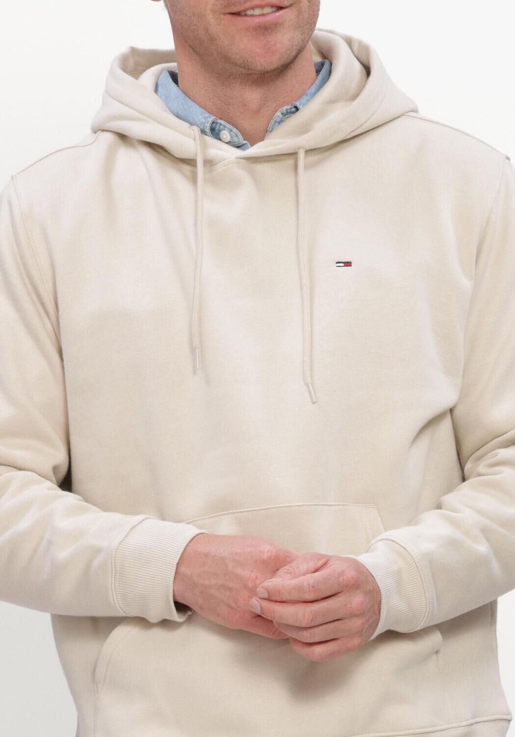 Ecru TOMMY JEANS Sweater TJM REG S FLAG HOODIE EXT - large