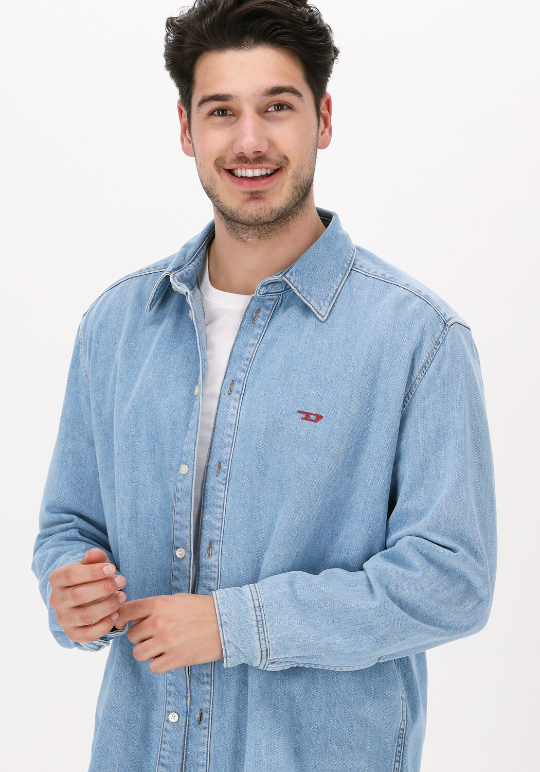 lichtblauwe diesel casual overhemd d simply