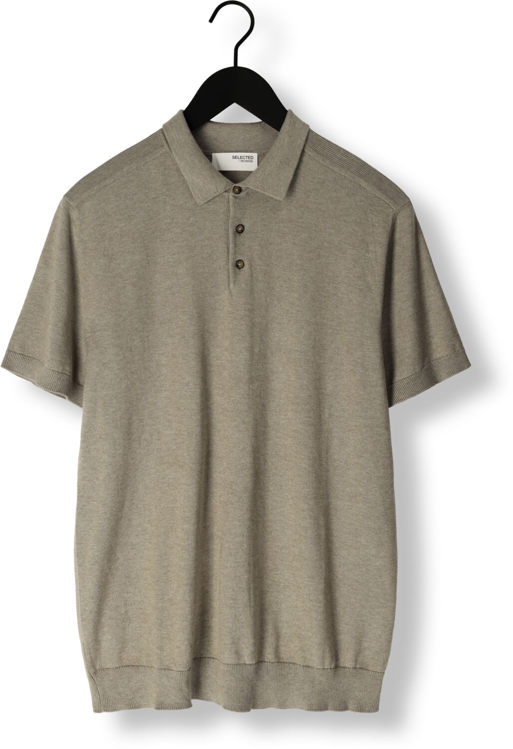 SELECTED HOMME Heren Polo's & T-shirts Slhberg Ss Knit Polo Noos Groen