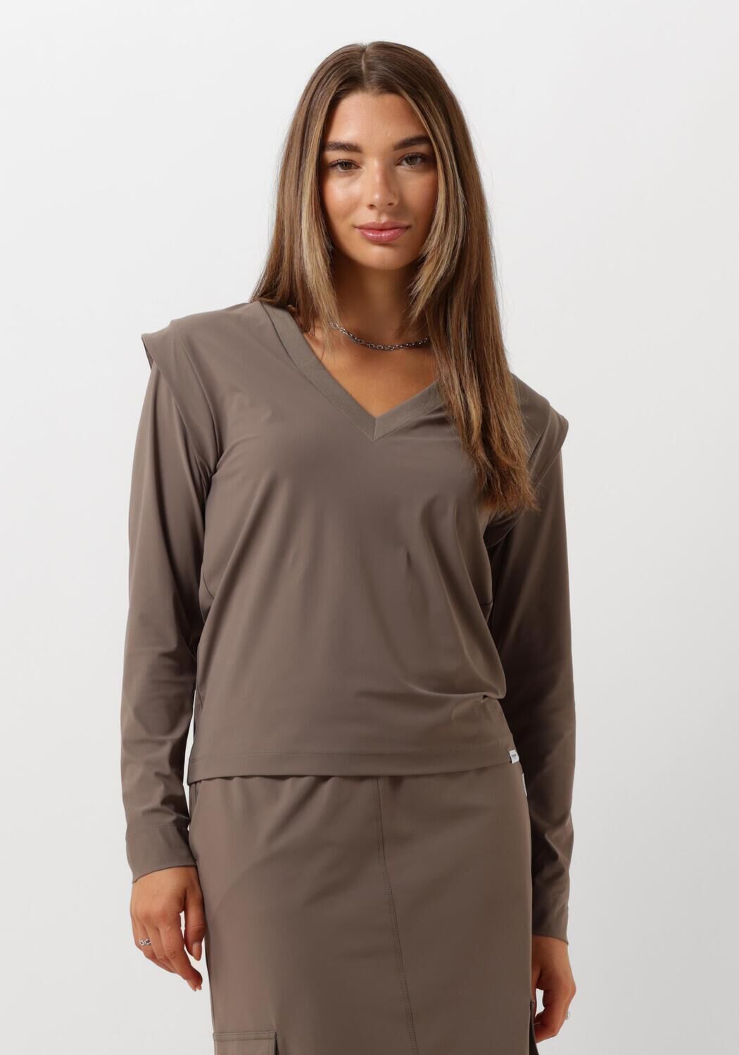 Penn&Ink N.Y Bruine Longsleeve Top voor Vrouwen Brown Dames
