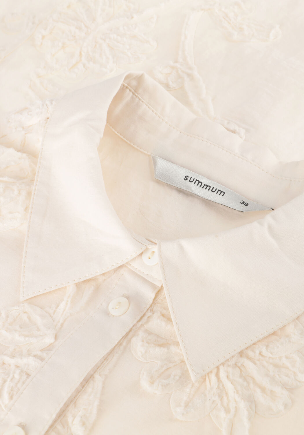 Ecru SUMMUM Blouses BLOUSE TAPE PATTERN VOILE - large