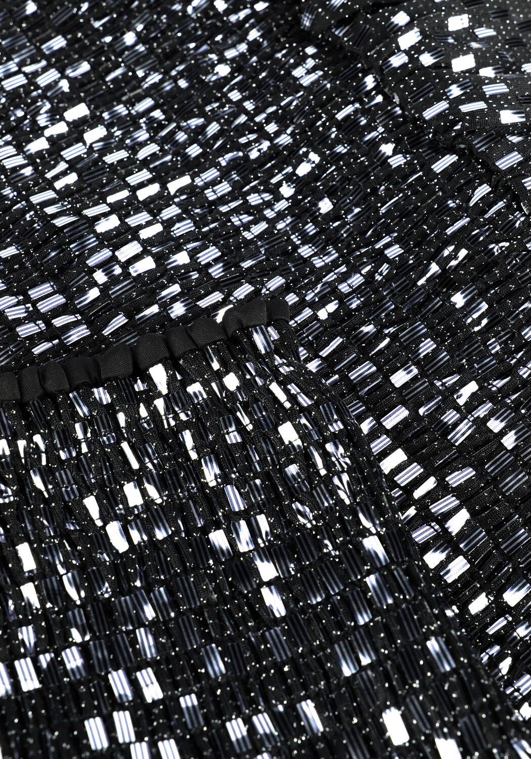 Zilveren COLOURFUL REBEL Minirok MOA GLITEER MINI SMOCK PEPLUM - large