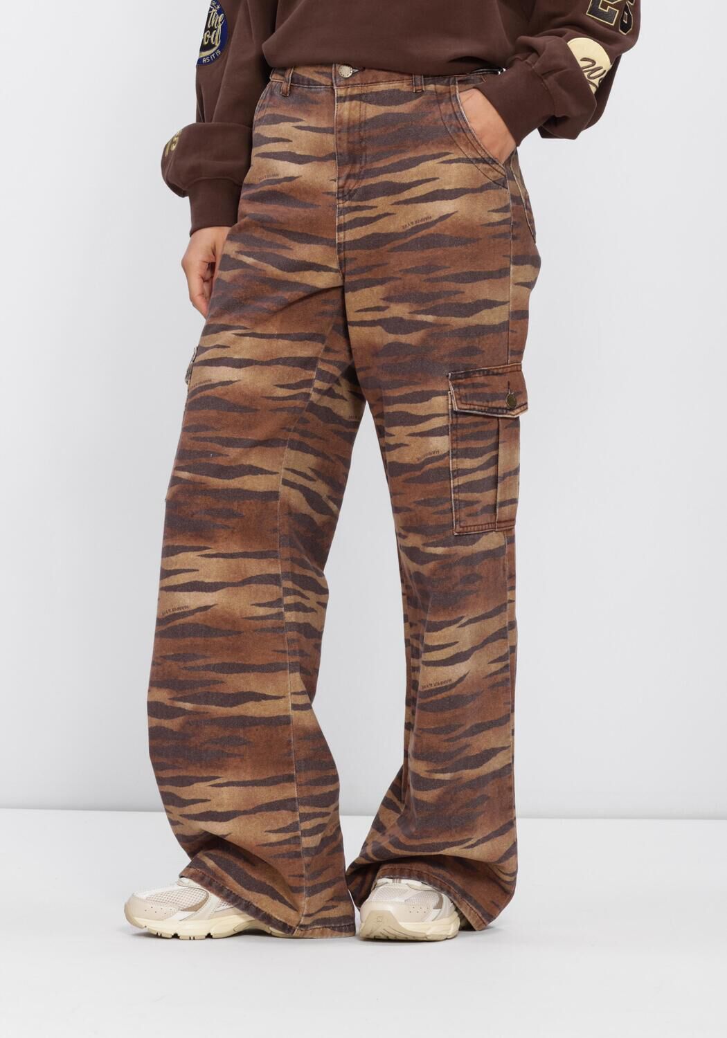 Bruine HARPER & YVE Wijde broek STELLA-PA - large