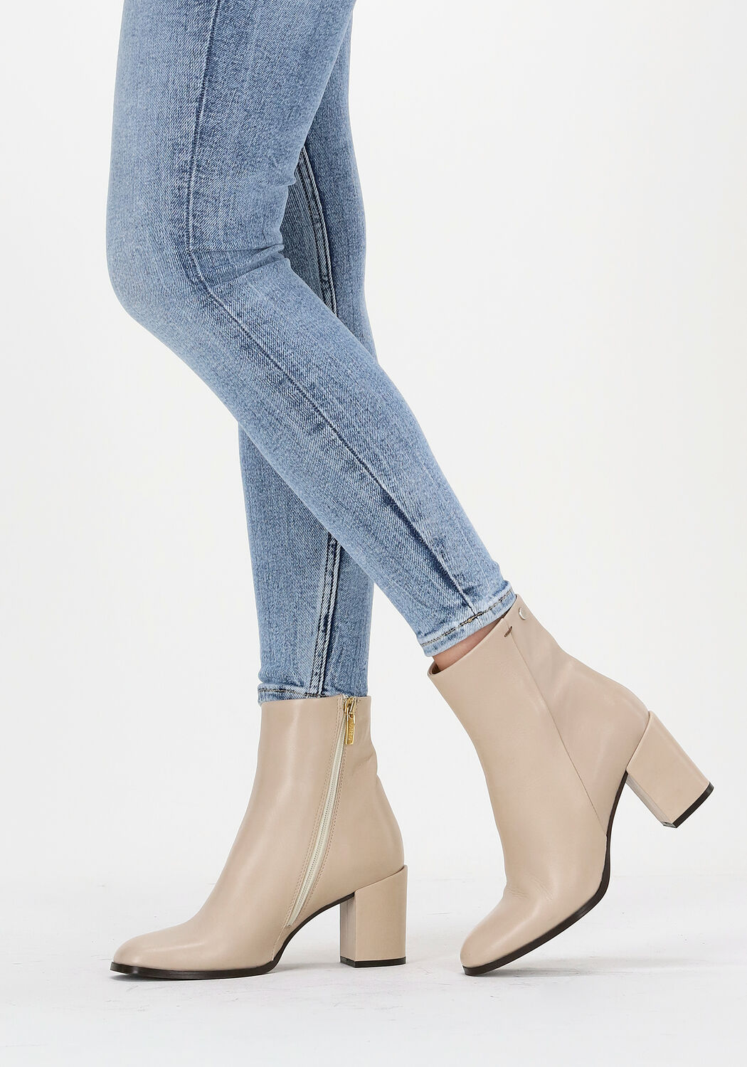 Beige NOTRE-V Enkellaarsjes 03-313 - large