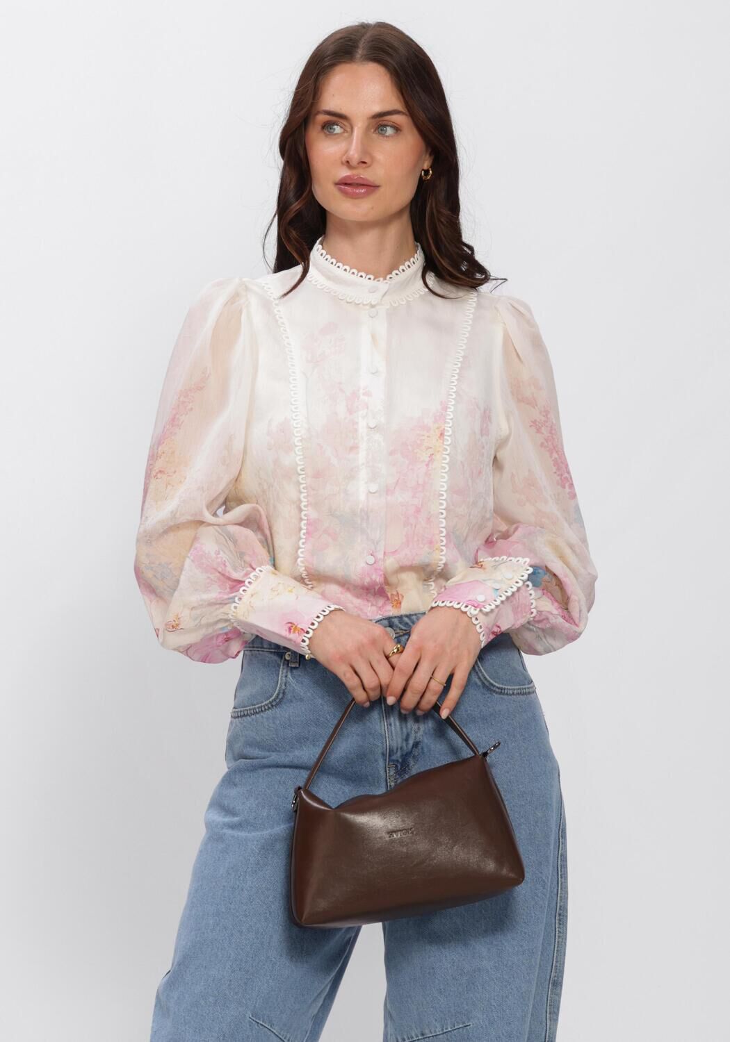 Roze Y.A.S. Blouses YASFLORENCE LS SHIRT - large