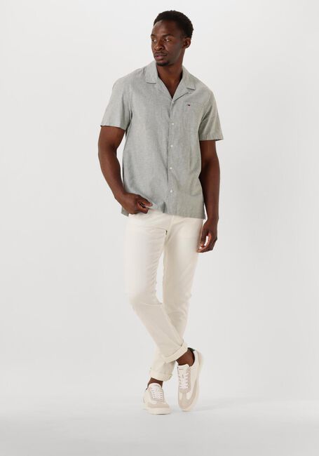 Grijze TOMMY JEANS Casual overhemd TJM LINEN BLEND CAMP SS EXT - large
