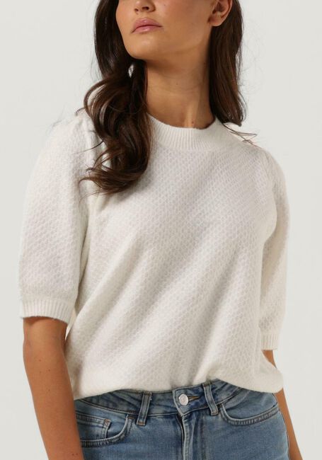 Ecru CC HEART Trui ELSA DIAMOND KNIT BLOUSE, SHORT SLEEVES - large