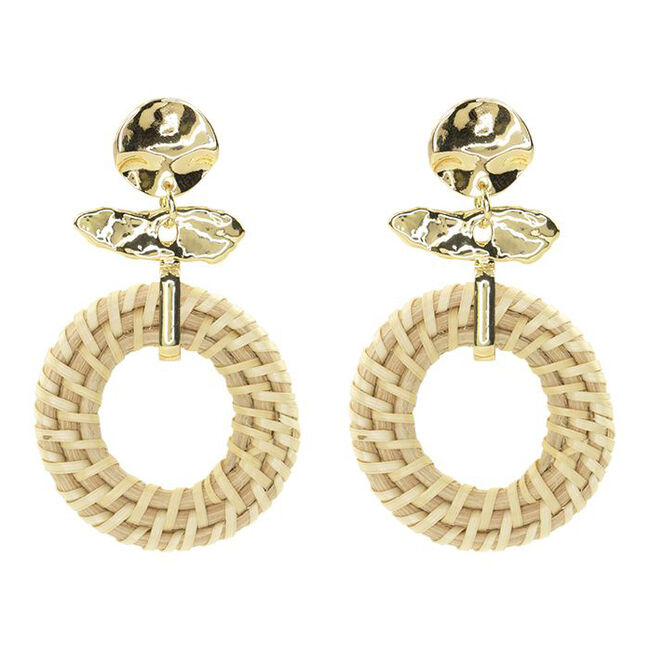 Gouden MY JEWELLERY Oorbellen OORHANGERS GOUD DETAIL&BAMBOE - large