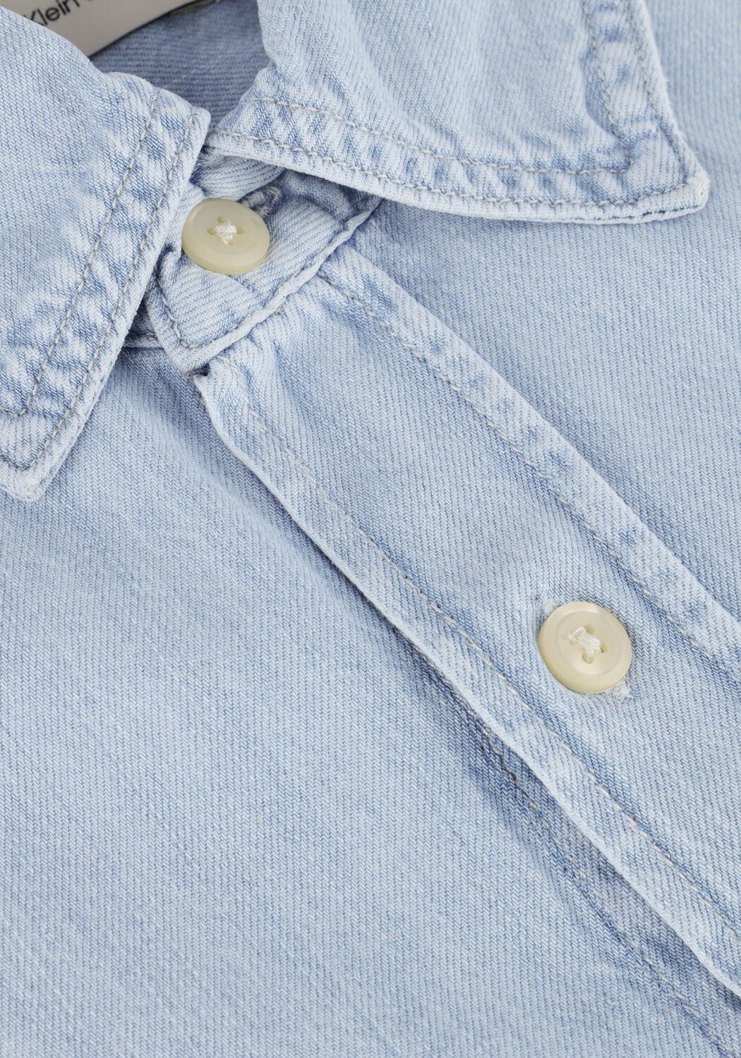 Lichtblauwe CALVIN KLEIN Mini jurk TENCEL LOOSE SHIRT DENIM DRESS - large