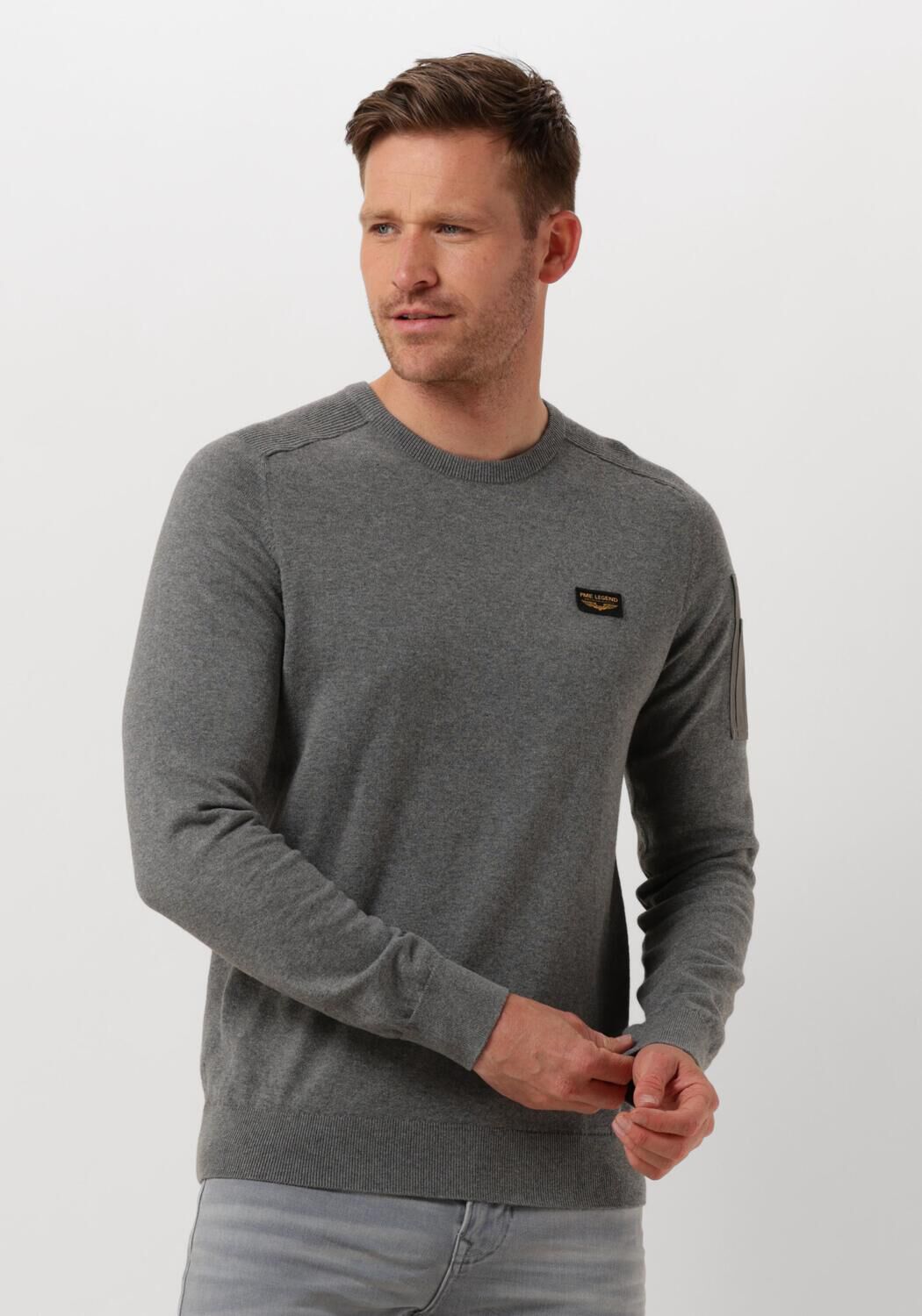 PME LEGEND Heren Truien & Vesten R-neck American Classic Knit Grijs