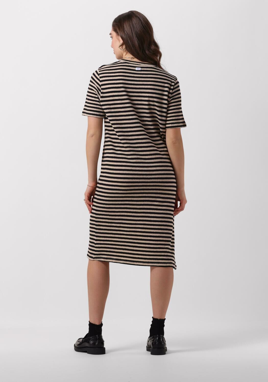 PENN & INK Dames Jurken Dress Stripe Zwart